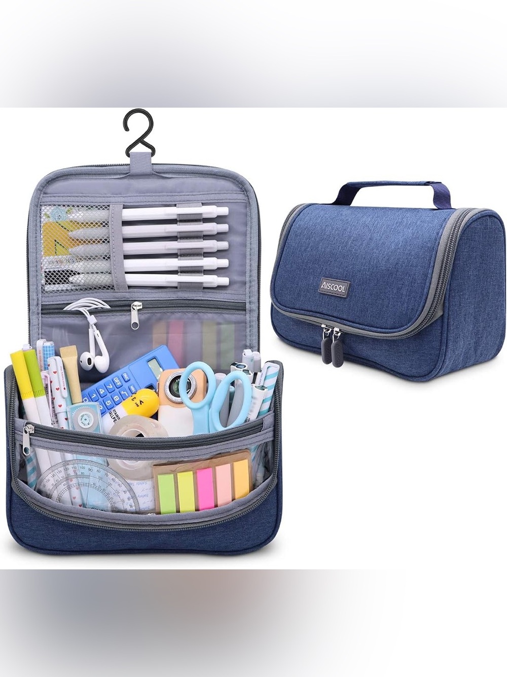 NWT Aiscool Blue Pencil, Pen, Stationary Case Organizer for School or Office